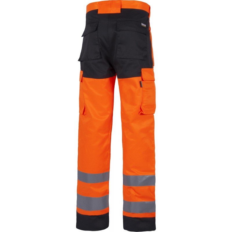 Pantalon c2912 de alta visibilidad reflectante multibolsillos workteam_(1)