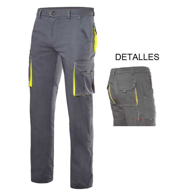 Pantalón bicolor stretch multibolsillos