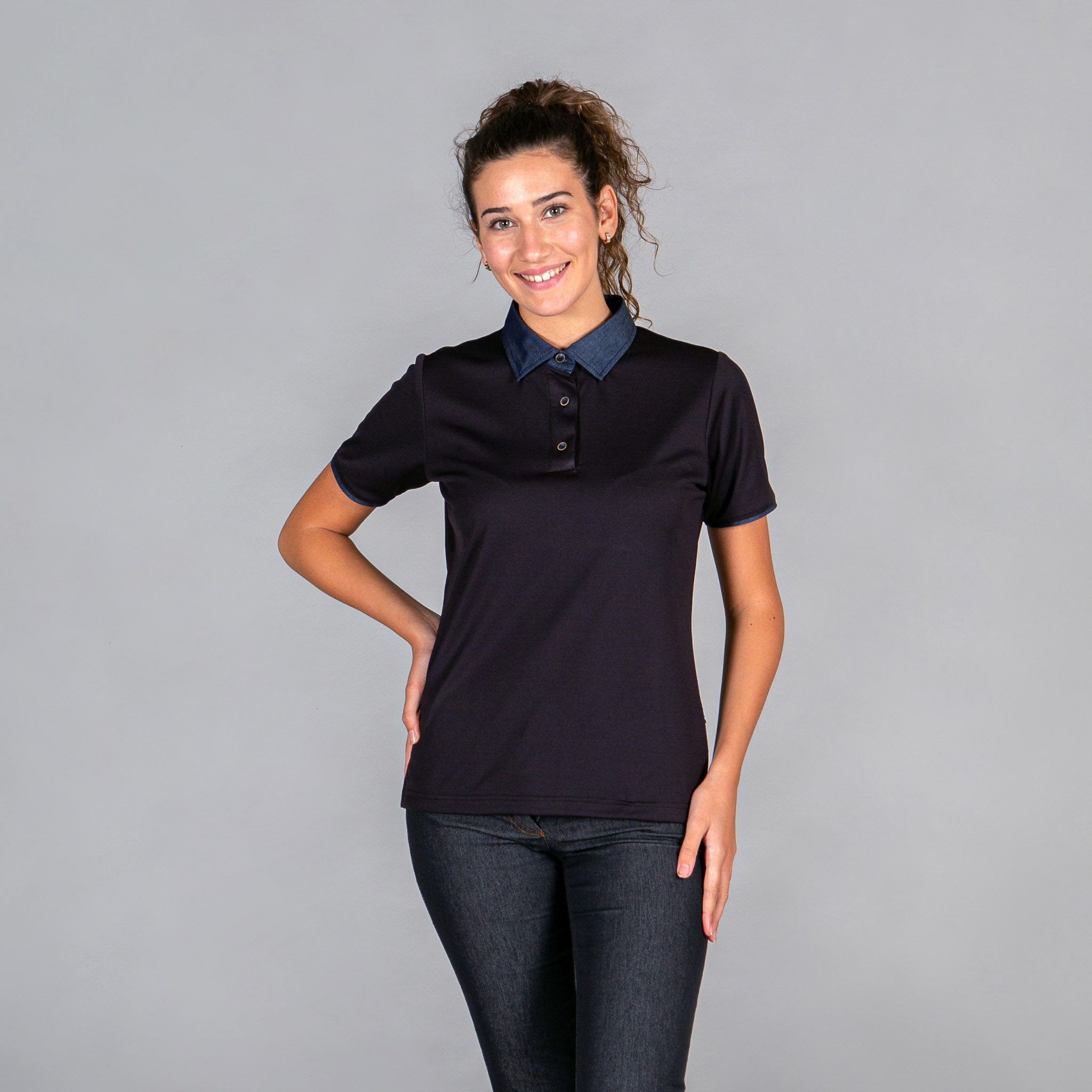 POLO MUJER CUELLO CAMISERO TEJANO 