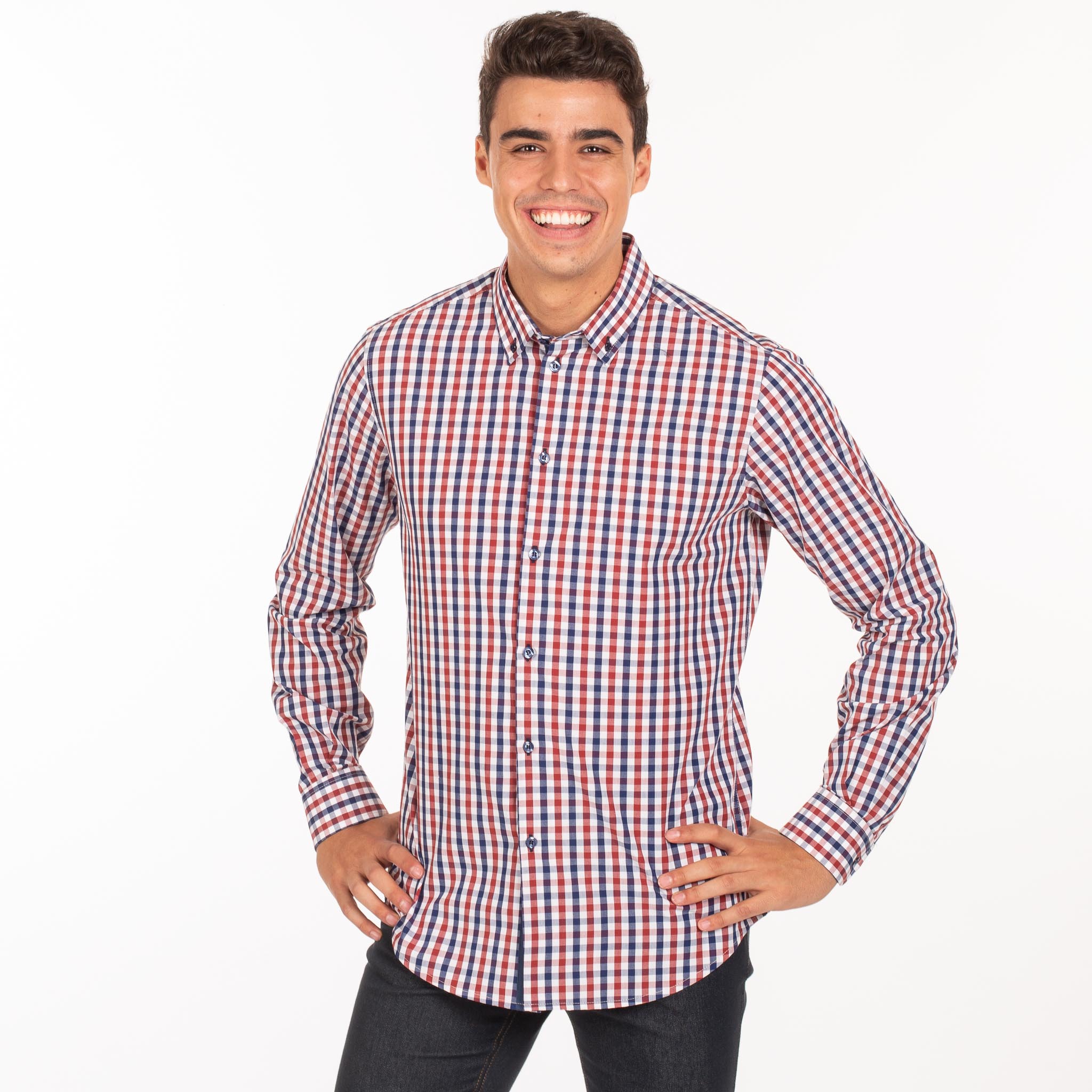 CAMISA HOMBRE VICENZO SLIM FIT VICHY