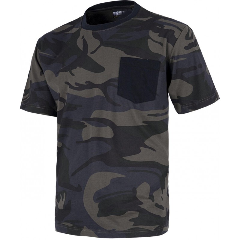 Camiseta s8520 manga corta camuflaje workteam