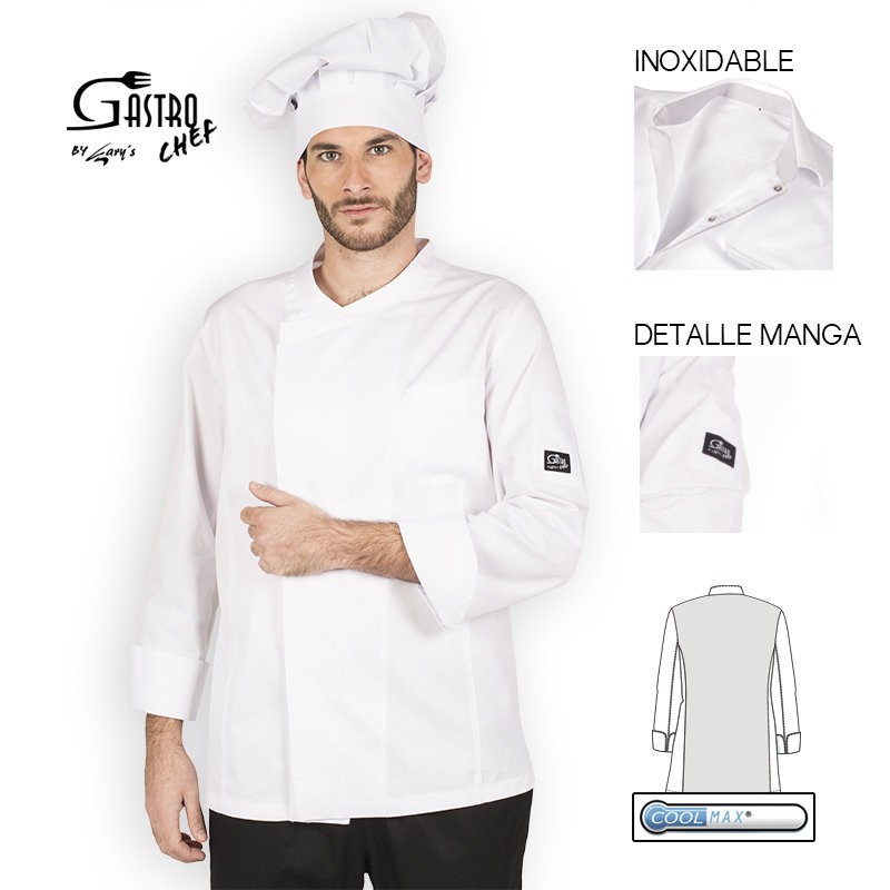 Casaca chef 9320 hermes 100 algodon egipcio cool max garys