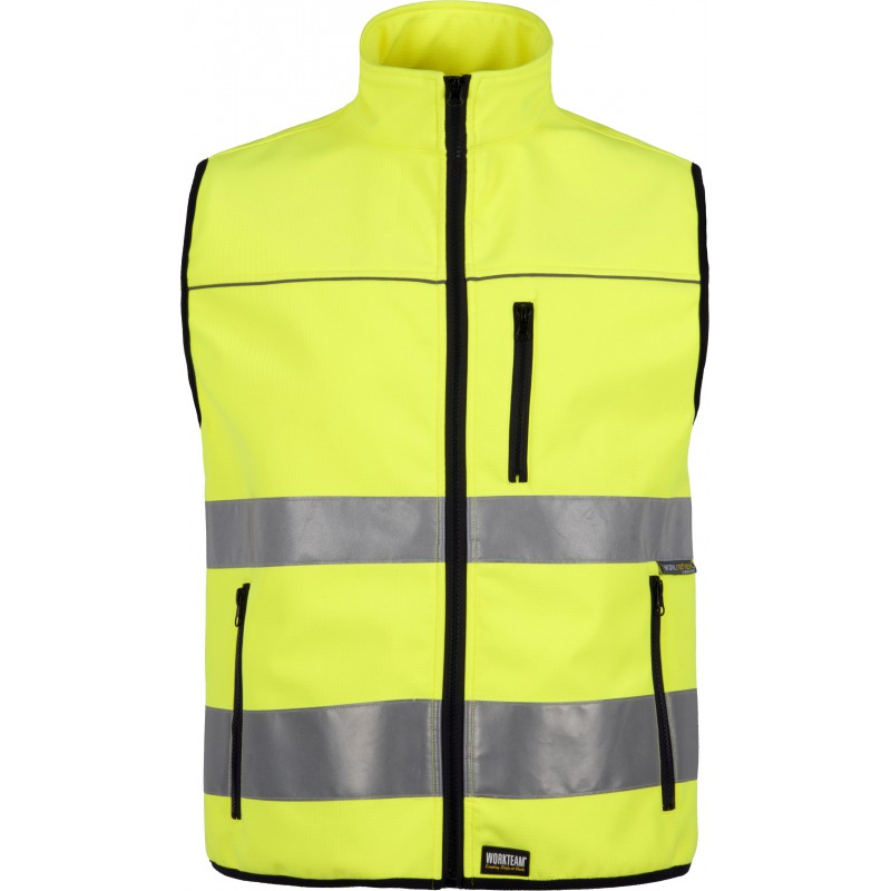 Chaleco c2920 con tejido work shell cuello alto workteam