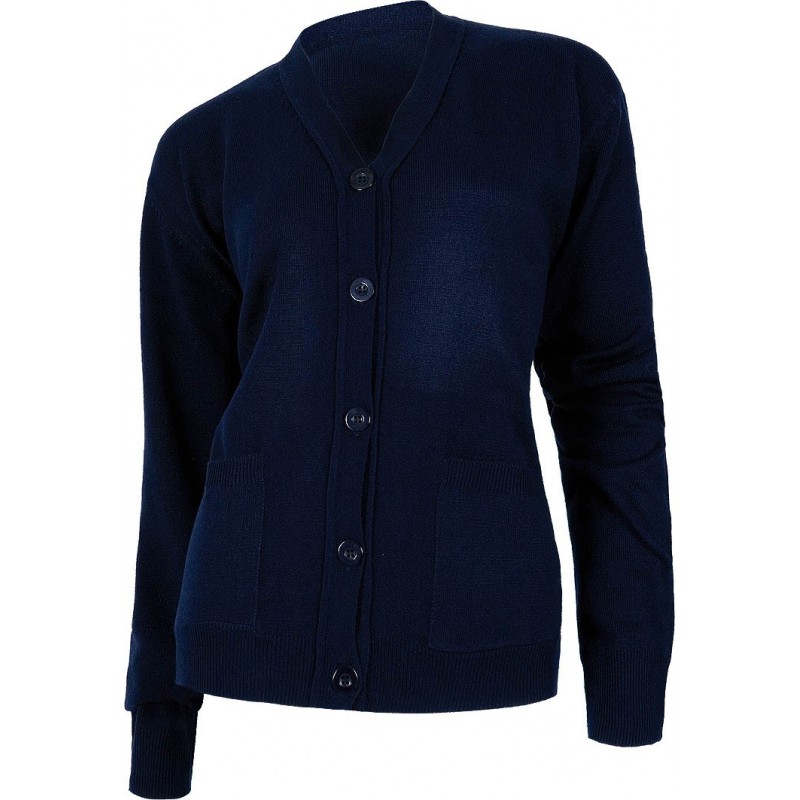 CHAQUETA DE PUNTO AZUL MARINO MUJER