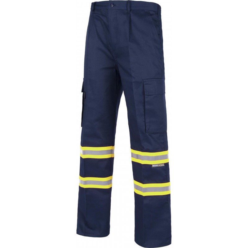 Pantalon b1436 alta visibilidad multibolsillos workteam