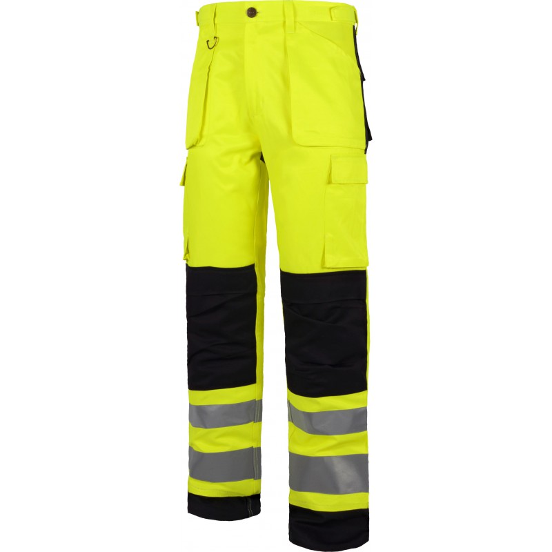 Pantalon c2912 de alta visibilidad reflectante multibolsillos workteam