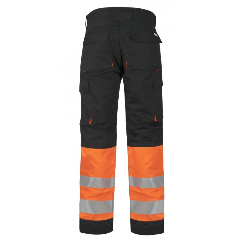 Pantalon c2918 de alta visibilidad reflectante multibolsillos workteam_(1)