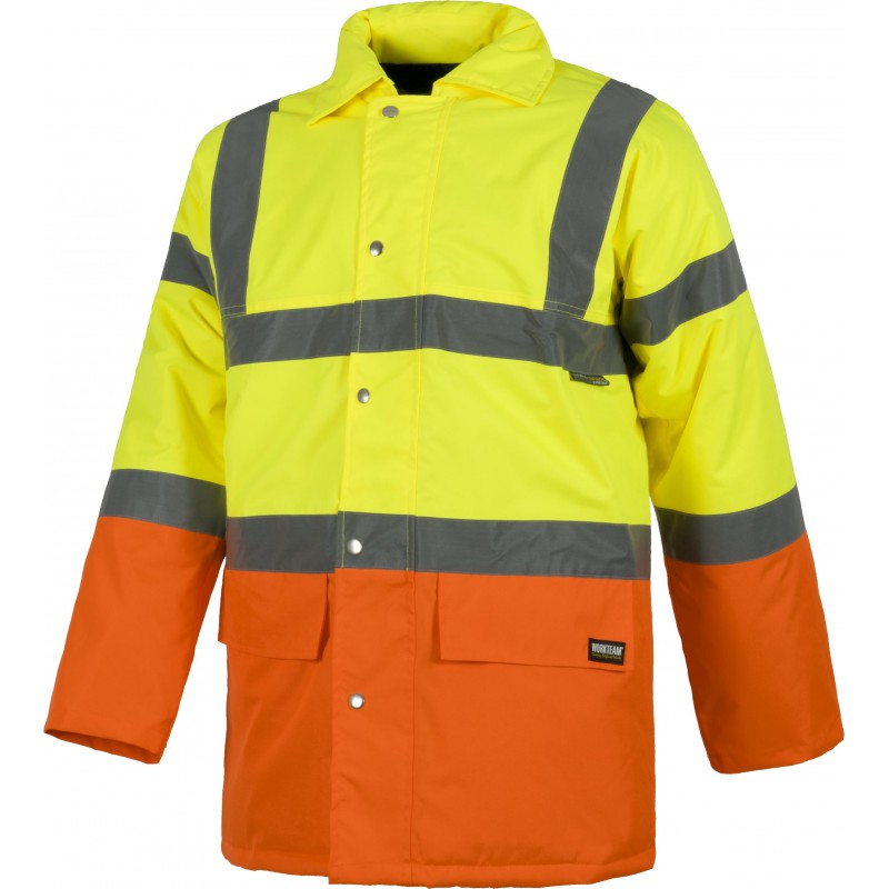 Parka c3716 bicolor de alta visibilidad cintas reflectantes workteam